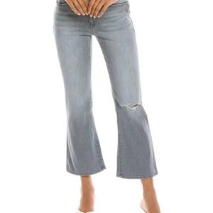 Hudson Natalie Graveyard Gray Lightly Distressed Cropped Bootcut Jeans